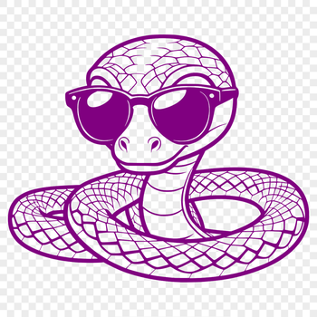 A reptile with sunglasses, suitable for use as clip art in digital design.