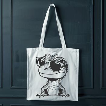 A cartoon lizard wearing sunglasses in a playful pose.