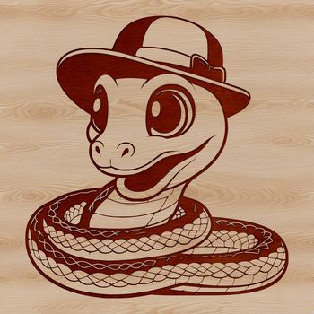 A cartoon representation of a reptile, suitable for various design applications.
