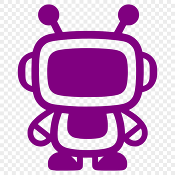 A futuristic robot illustration in a simple vector format.