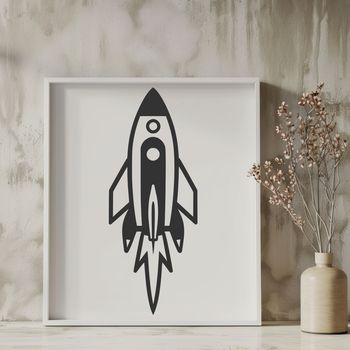 A detailed spacecraft design created with vector art and digital tools.