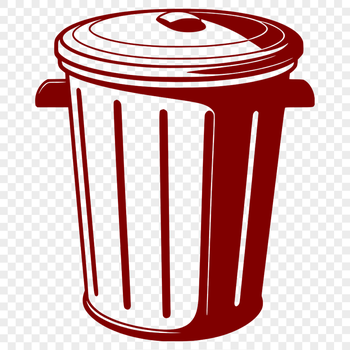 A simple illustration of a trash can in vector format for graphic design and printing.
