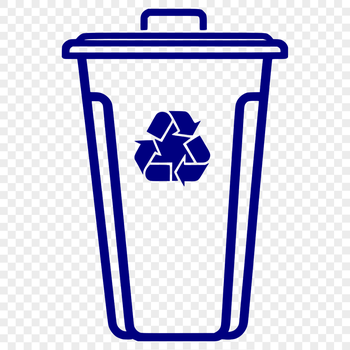 A simple vector graphic illustration of a trash can with a lid, suitable for various uses.