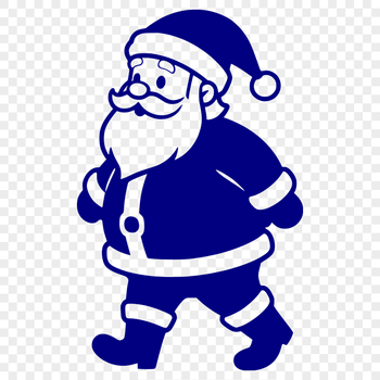 A simple illustration of Santa Claus in a festive holiday setting.