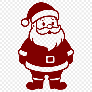 Merry Christmas SVG Design Illustration of Santa Claus in a red suit, symbolizing the holiday season during Christmas.