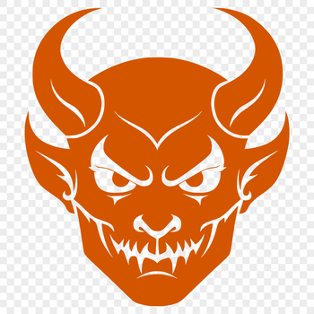 A digital illustration of a horned figure with a menacing expression, suitable for Halloween designs and vector art projects.