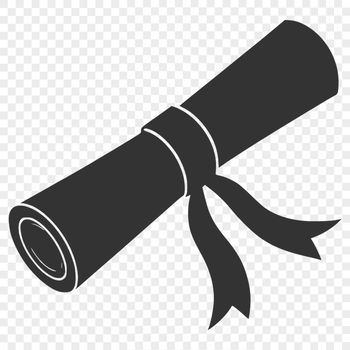 A traditional paper scroll with a ribbon tied at the top, designed as a vector graphic.