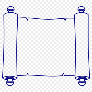 A digital illustration of a traditional graduation scroll with rolled paper and decorative edges.