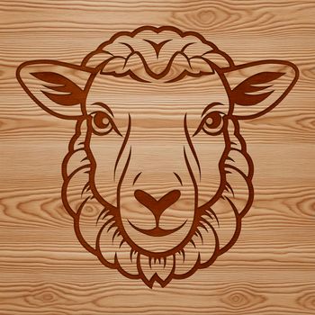 A simple illustration of a sheep's head, suitable for vector graphics and cutting machine designs.