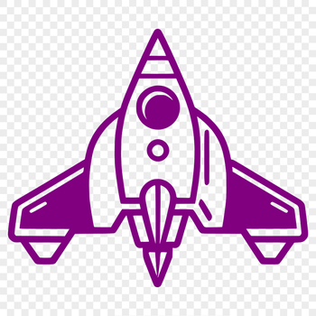 An intergalactic spacecraft design created in SVG format for digital use.