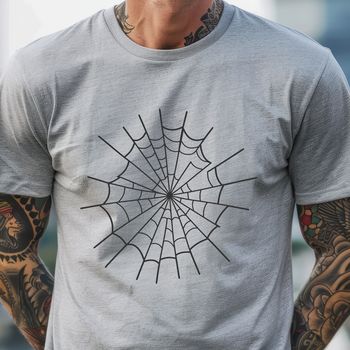 A intricate design of a spider web created using vector art.
