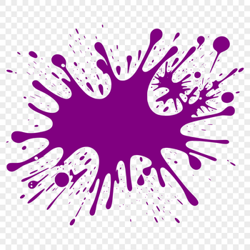 A colorful, abstract splat shape with a textured, slime-like appearance.