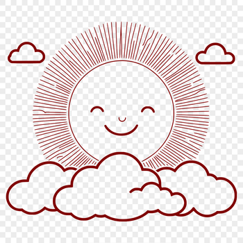 A detailed vector illustration of the Sun with sun rays and solar flares.