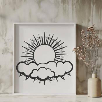 An abstract representation of a sunny day with vibrant yellow and orange hues.