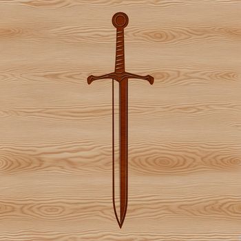 A high-quality SVG illustration of a sword, suitable for cutting machines and laser cutters.