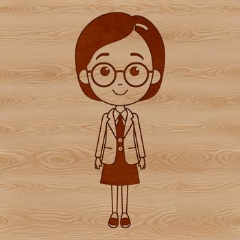 A professional woman teaching in a classroom setting, vector illustration suitable for education-related projects.