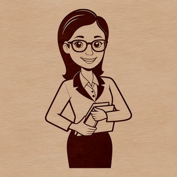 A vector illustration of a woman in a profession related to education.