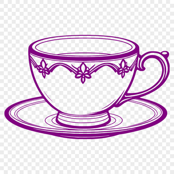 A simple illustration of a teacup, designed as vector art for various applications.