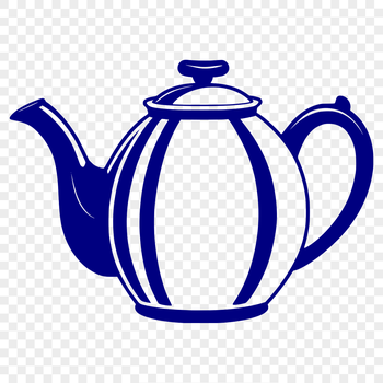 A vector illustration of a teapot, suitable for digital design and printing.