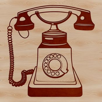 SVG illustration of a telephone, featuring modern technology.