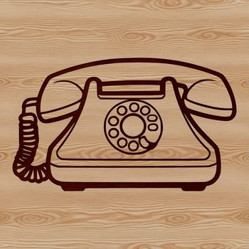 A modern telephone with a minimalist design, suitable for digital use in various formats such as SVG and PDF.