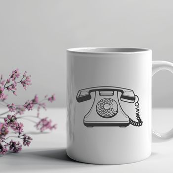 High-quality SVG illustration of a modern telephone with detailed design features.