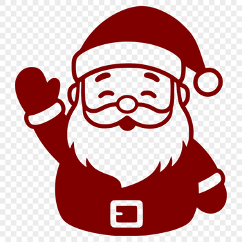 A digital illustration of Father Christmas in a festive red suit with white trim.