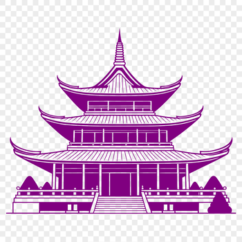 A stylized representation of a Buddhist temple, suitable for vector art and digital cutting.