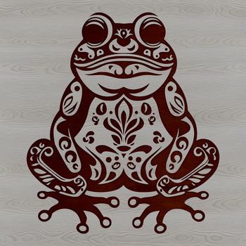 A colorful illustration of a toad with intricate details, suitable for vector graphics.