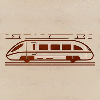 A digital representation of a locomotive made from scalable lines and shapes.
