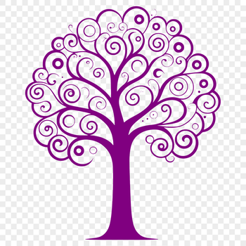 A single tree silhouette with detailed branching, suitable for vector designs in various formats such as PDF, DXF, and SVG.