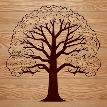 A detailed illustration of a tree with intricate branches, suitable for vector art designs.
