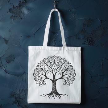A detailed illustration of a tree with intricate branches and foliage.