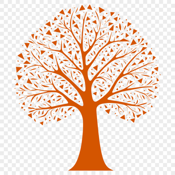 A stylized vector illustration of a tree with branching foliage.