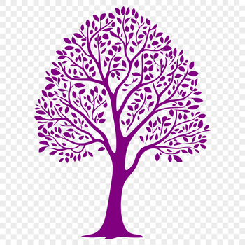 A stylized illustration of a tree with intricate branches and leaves, suitable for vector art and design projects.