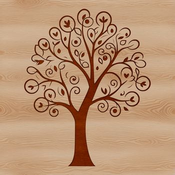 An illustration of a tree in various colors, suitable for digital projects and design applications.