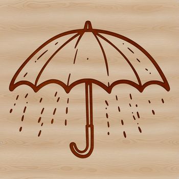 A colorful, hand-drawn umbrella illustration in vector format.