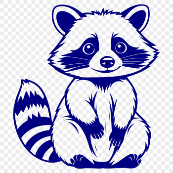 An editable vector graphic of a raccoon, designed with precision for use in design software like Procreate and Illustrator.