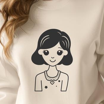 A digital illustration of a woman, suitable for vector art designs.