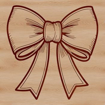 A decorative ribbon bow with rounded ends and tied in the middle, suitable for gift wrapping and creative projects.