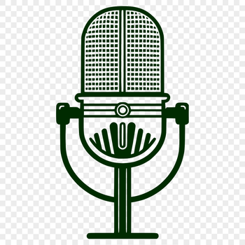 A detailed vector design of a microphone, suitable for use in graphic design projects.