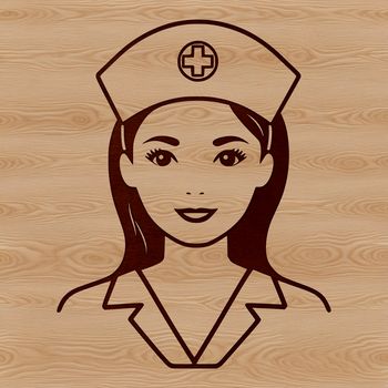 Female nurse in professional attire, illustrated as a vector graphic for use in various digital projects.