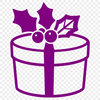 A minimalist illustration of a wrapped gift box with a ribbon and bow, suitable for commercial or personal use.