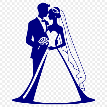 A couple exchanging vows in a wedding ceremony, designed as vector art for print and digital use.