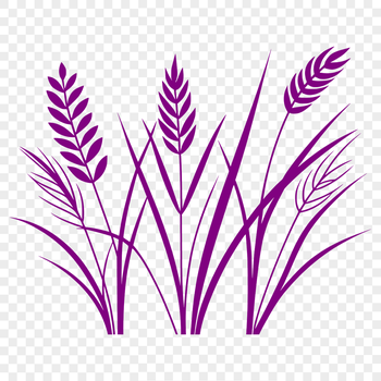 A stylized illustration of a wheat plant, suitable for cutting machines and vector art designs.