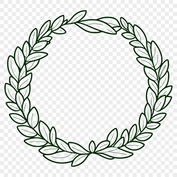 An SVG illustration of a decorative wreath with a floral motif.
