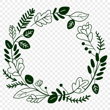 An SVG file representation of a decorative circular arrangement featuring flowers and foliage.