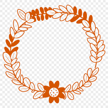 A floral wreath design made from vector shapes, suitable for various digital formats including SVG and PDF.