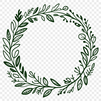 An ornate SVG wreath illustration suitable for digital crafting and commercial use.