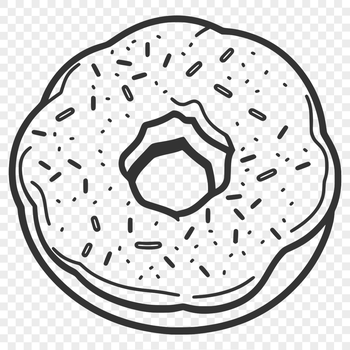 A vector illustration of a glazed donut with a circular cross-section.